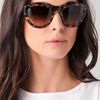 Tory Burch Rounded T Logo Sunglasses in Animal - Lyst