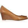 Tory Burch Sally Leather Wedge Pumps in Brown (tan) - Lyst