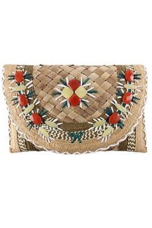 Anya Hindmarch Straw Ipanema Clutch - Lyst
