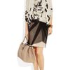 Bottega Veneta Brickembroidered Silkblend Top in Beige (black) - Lyst