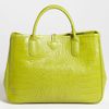Longchamp Roseau Embossed Tote in Green - Lyst