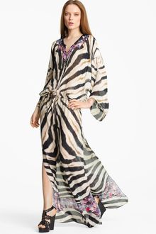 Roberto Cavalli Print Chiffon Maxi Dress - Lyst