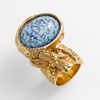 Yves Saint Laurent Arty Oval Metal Ring in Blue (old gold/lapis/turquoise) - Lyst