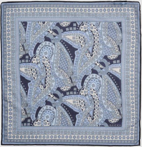 Gucci Gucci Square Scarves in Blue - Lyst
