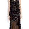 Alberta Ferretti Beaded Tulle and Crepe Midi Dress in Black - Lyst