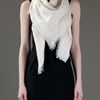 Alexander Mcqueen Frayed Edge Scarf in Gold (white) - Lyst