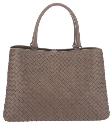 Bottega Veneta Woven Leather Bag in Brown - Lyst