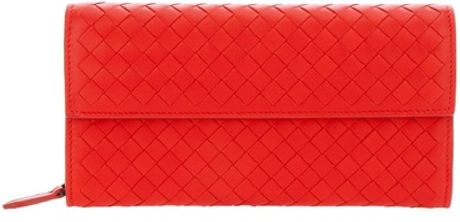 Bottega Veneta Woven Clutch in Orange - Lyst