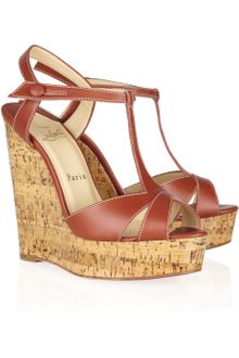 Christian Louboutin Marina Liege 140 Leather Wedge Sandals - Lyst