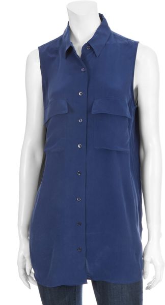  Sleeveless Silk Buttondown 