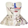 Vera Wang Eyelet Stretchsilk and Printed Crepe Peplum Top in White - Lyst