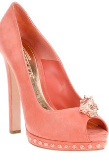 Alexander McQueen Skull Peep Toe Pump - Lyst