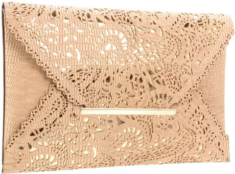 Bcbgmaxazria Bcbg Womens Rue Clutch in Beige (camel) - Lyst