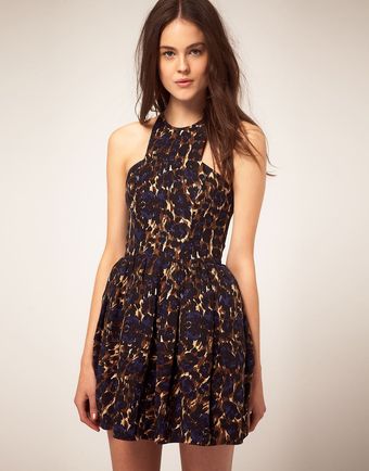  Leopard Print Dress with Fluro Zip 