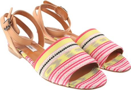 multicolored leather sandals