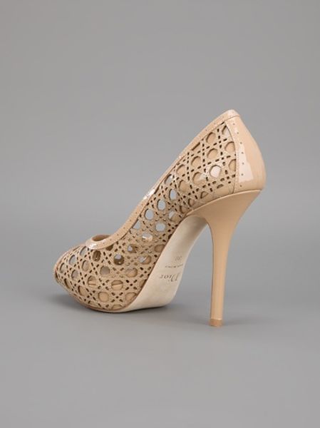 Dior Peep Toe Pump In Beige Nude Lyst