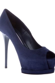 Gianmarco Lorenzi Suede Peep Toe Pump - Lyst
