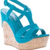 Gianvito Rossi Wedge Sandal in Blue (turquoise) - Lyst