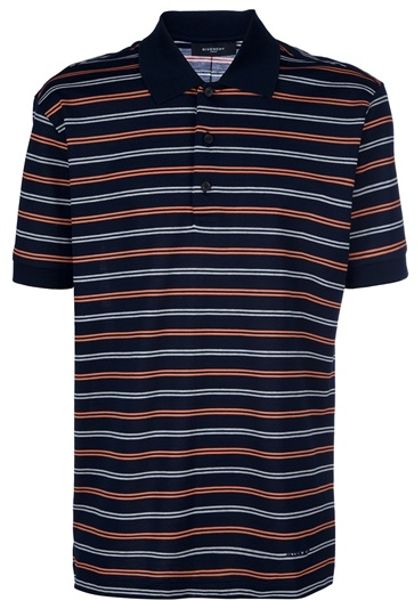 Givenchy Striped Polo Shirt in Blue for Men - Lyst