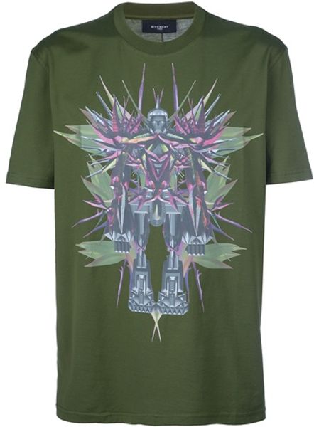 Givenchy Printed Tshirt in Green for Men - Lyst