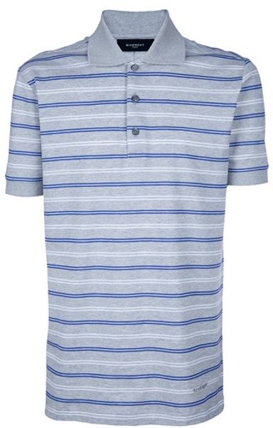 Givenchy Striped Polo Shirt in Blue for Men (grey) - Lyst