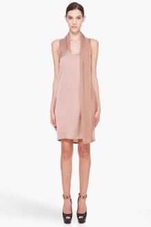 Hussein Chalayan Taupe Silk Scarfneck Dress - Lyst