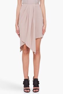 Hussein Chalayan Taupe Silk Trimmed Drape Skirt - Lyst