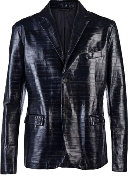 Jil Sander Eel Leather Jacket in Black for Men - Lyst