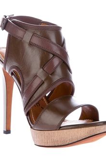Lanvin Metallic Heel Sandal - Lyst