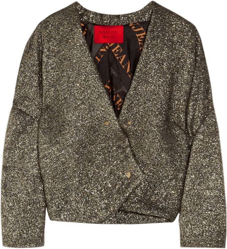 Lanvin Metallic Bouclé Jacket in Gold - Lyst