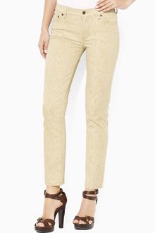 Lauren by Ralph Lauren Modern Straight Leg Print Crop Jeans - Lyst