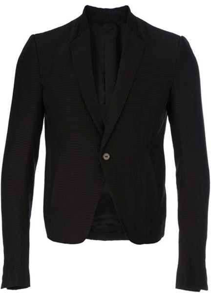 Rick Owens Ribbed Blazer in Black for Men - Lyst