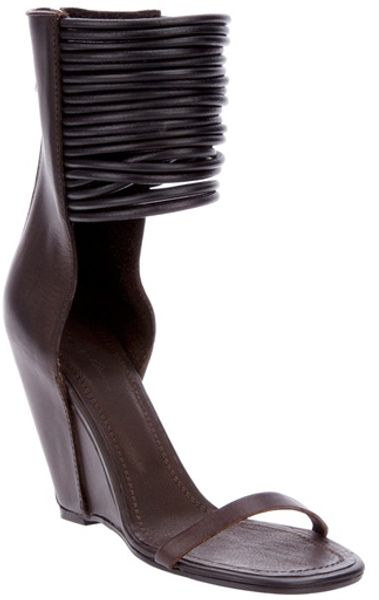 Rick Owens Leather Sandals in Brown - Lyst