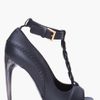 Alexander Mcqueen Black Leather Tstrap Pumps in Black - Lyst