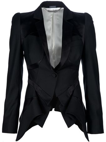 Alexander McQueen Peplum Front Jacket - Lyst