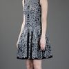Alexander Mcqueen Printed Skater Dress in Black - Lyst