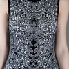 Alexander Mcqueen Printed Skater Dress in Black - Lyst