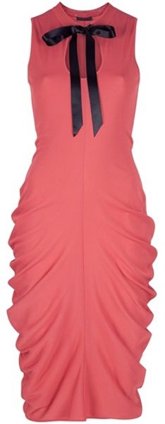 Alexander Mcqueen Sleeveless Dress in Pink (coral) - Lyst