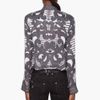 Balmain Deep Vneck Silk Blouse in Gray (charcoal) - Lyst