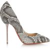 Christian Louboutin Lipsinka 120 Pinheeled Python Pumps in Gray (silver) - Lyst