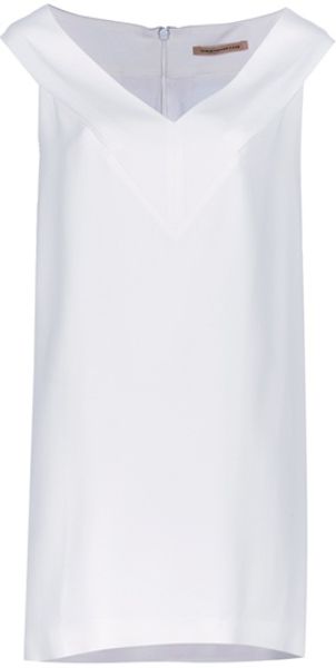 Christopher Kane Simple V Crepe Dress in White - Lyst