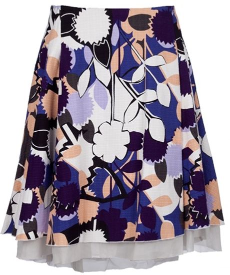 Diane Von Furstenberg Floral Full Skirt in Blue (floral) - Lyst