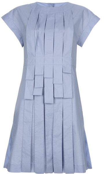 Fendi Pleated Dress in Blue - Lyst