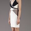 Hervé Léger Ines Colorblock Dress in Black - Lyst