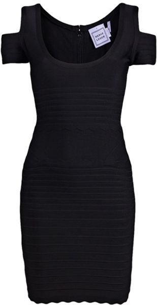 Hervé Léger Lotus Scalloped Dress - Lyst