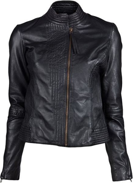 Improvd Leather Jacket in Black - Lyst