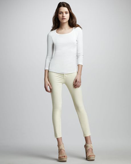 J Brand Luxe Twill Slim Pants  in Yellow (lemon) - Lyst