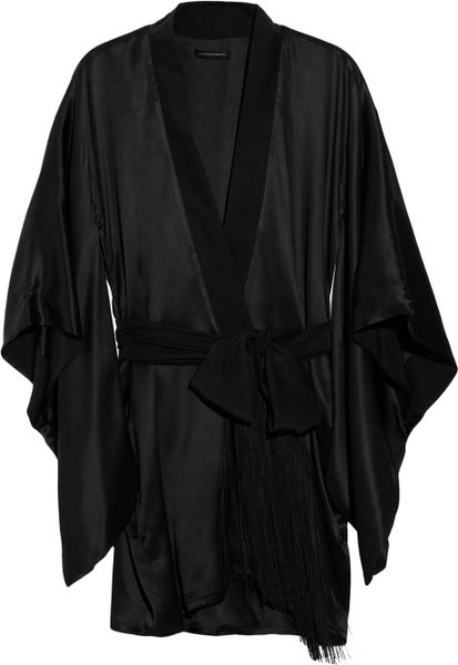 Kiki De Montparnasse Amour Collection Silkcharmeuse Robe in Black - Lyst