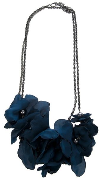 Lanvin Flower Necklace in Blue - Lyst