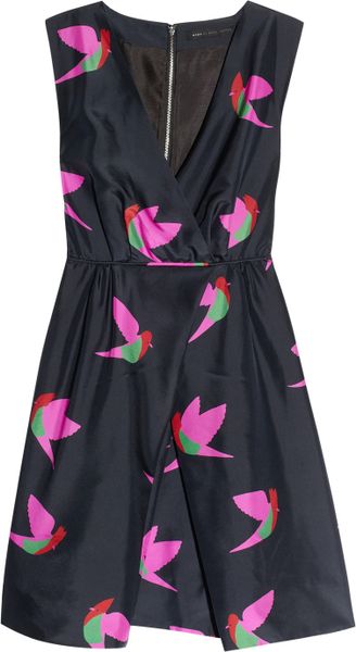 Marc By Marc Jacobs Night Bird Silktaffeta Dress in Multicolor (navy) - Lyst